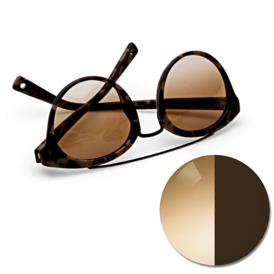 ZEISS AdaptiveSun színátmenetes barna szemüveg, valamint világos és sötét színárnyalatú színkör