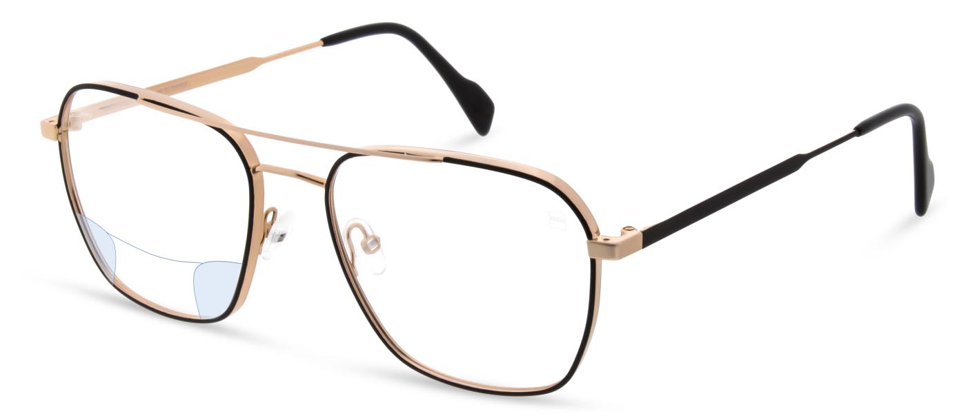 ZEISS Digital SmartLife lencsékkel ellátott szemüveg feltüntetett látózónákkal.