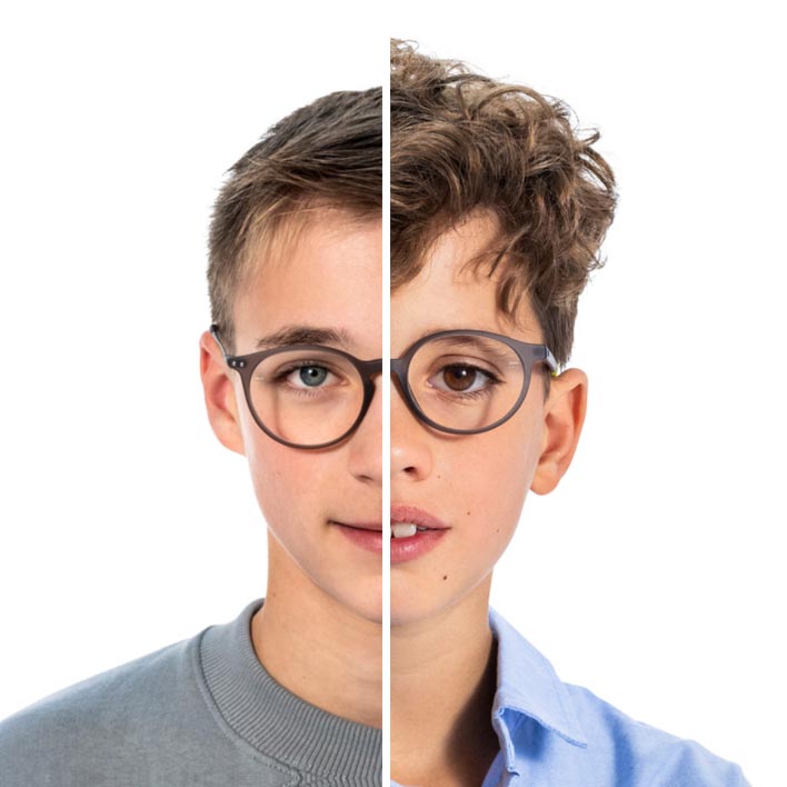 A kép felén egy tizenéves fiú arca látszik, a másik felén pedig egy még fiatalabb fiú arca; arcszkenneléshez hasonló animáció látható, a kép pedig átvált a fiatal fiú teljes portréjára